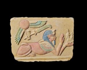 Ancient Egyptian Stone Relief: Mythology Home Decor - Image 3