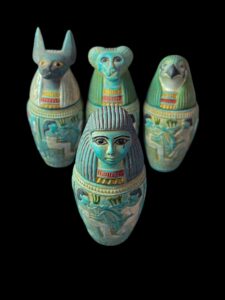 Handcrafted Canopic Jars Figurines: Sons of Horus, Egyptian Decor - Image 3