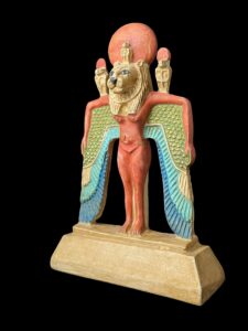 Egyptian Goddess Sekhmet with Egyptian Cobra symbol and Nekhbet wings - Image 3