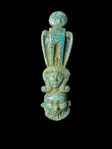 Goddess Hathor with God Bes form statue - Image 3