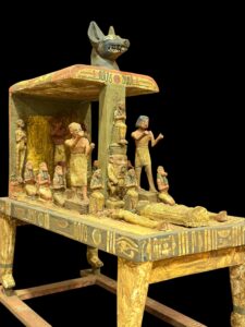 Funeral Boat of God Anubis, Egyptian Museum Ship Statue: Royal Memorial Procession Replica - Image 3