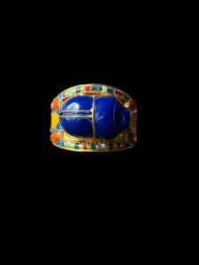 Tutankhamun Scarab Bracelet: Lapis Lazuli, 24k Gold Plated - Image 3