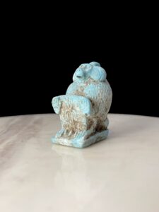 Porcelain Egyptian Baboon Statue: Museum Replica - Image 3