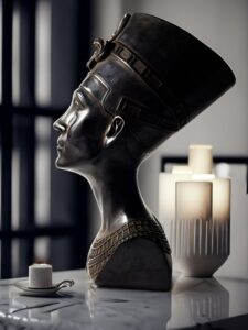 Handmade Basalt Nefertiti Bust - Egyptian Queen Sculpture - Image 3