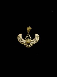 Winged Scarab Pendant: Egyptian Nekhbet Vulture Necklace - Image 3