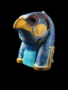 Basalt Stone Egyptian God Horus Statue: Falcon Head - Image 3