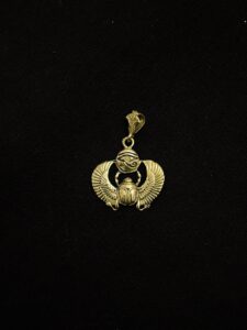 Egyptian Scarab Wings Pendant Necklace: Eye of Horus Good Luck Charm - Image 3