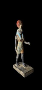 Rare Falcon Egyptian God RA statue, God of the sun, God Ra God of the Sky. God Ra with Sun disk. - Image 3