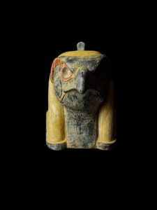 Basalt Egyptian God Horus Statue: Falcon God of Sky Art - Image 3