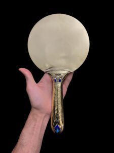 Goddess Hathor Mirror, Ancient Egyptian Mirror of Hathor , Ancient Egyptian religious artifacts, Mirror museum collections. - Image 3