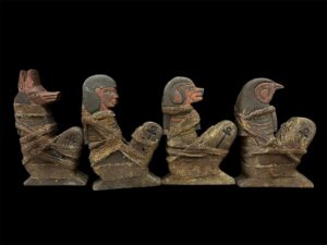 Ancient Egyptian Canopic Jars: Sons of Horus Figurines - Image 3