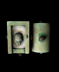 Goddess Sekhmet magical box with winged Beetle scarab for protection and good luck - Image 3