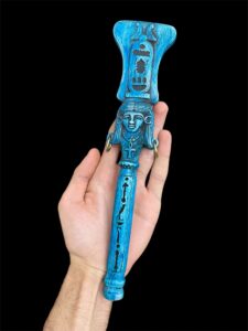 Goddess Hathor Sistrum Wand: Ancient Egyptian Musical Instrument - Image 3