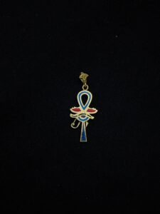 Brass Egyptian Ankh Cross Pendant: Eye of Horus Charm - Image 3