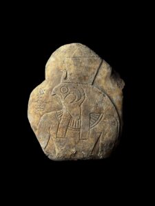 Egyptian God Horus Statue: Antique Rock Carving - Image 3