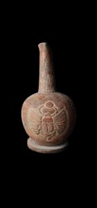 Vintage Egyptian Alabaster Vase: Anubis Decor - Image 3
