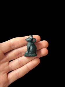 Basalt Bastet Cat Amulet, Egyptian Goddess Pendant - Image 3