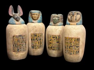 Ancient Egyptian Canopic Jars: Sons of Horus Figurines - Image 3