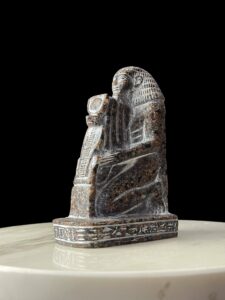 Egyptian High Priest Statue: Wadjet Cobra & Hathor Sun Disk - Image 3