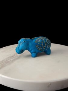 Porcelain Hippopotamus Statue: Egyptian Museum Replica - Image 3
