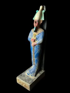 Basalt Egyptian God Osiris Statue: Natural Colors - Image 3