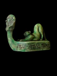 Egyptian Bastet Cat Statue with God Bes Face - Home Decor - Image 3