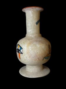 God Horus Alabaster Vase: Egyptian Decor with Cobra Goddess & Eye of Ra - Image 3