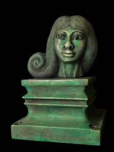 Handcarved Flamestone Egyptian Queen Statue: Ancient Afrocentric Decor - Image 3