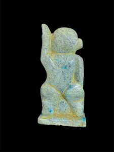 Hand-Carved Porcelain God Bes Statue: Egyptian Art Decor - Image 3