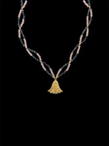 Egyptian Lotus Flower Necklace: Beaded Charm, Made in Egypt - Image 3