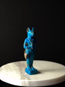 Porcelain Bastet Cat Statue: Ancient Egyptian Goddess Decor - Image 3