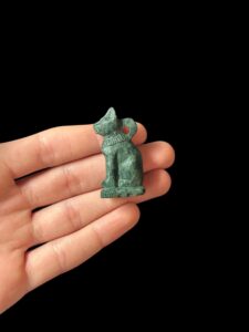 schist stone Bastet Cat Amulet, Egyptian Goddess Pendant - Image 3