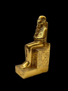 God Ptah Statue: Rose & Black Granite Replica, Egyptian Decor - Image 3