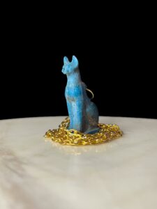 Porcelain pendant for Bastet cat, Ancient Egyptian Goddess Bastet Amulet, Home decor statues made in Egypt, Cat Amulets - Image 3