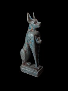Handcrafted Flame Stone Anubis Statue: Egyptian Decor - Image 3