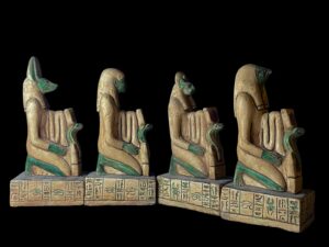 Ancient Egyptian Canopic Jars: Sons of Horus Stone Figurines - Image 3