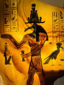 Ancient Egyptian God Thoth Wall Relief - Handcrafted Wall Art - Image 3