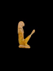 Vintage Hand Carved Goddess MAAT Figurine with Feather - Image 3