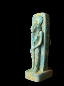 Egyptian Goddess Sekhmet Statue with God Ptah: Rare Antique - Image 3