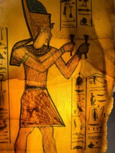 Ancient Egyptian King Wall Relief: Handcrafted Temple Art - Image 3