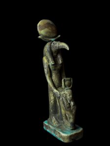 God Thoth with Goddess Hathor statue - Image 3