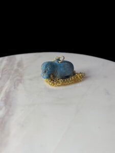 Porcelain Egyptian Hippopotamus Amulet: Museum Replica - Image 3