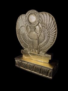 Gold Leaf Winged Scarab Beetle: Egyptian Stone Home Decor - Image 3