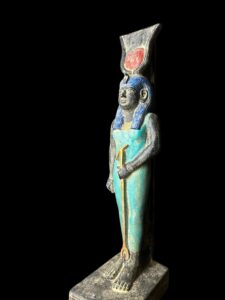 Handmade Goddess Hathor Statuette: Egyptian Spirituality Decor - Image 3