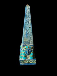 Egyptian Obelisk: Goddess Hathor, Ancient Hieroglyphics - Image 3