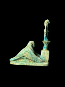 Egyptian Goddess Sekhmet Stone Statue with BA Bird - Image 3