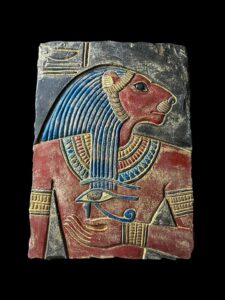 Egyptian Goddess Sekhmet Relief: Eye of Horus Wall Decor - Image 3