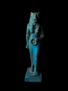 Porcelain Egyptian Goddess Sekhmet Statue - Image 3