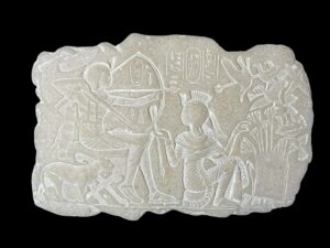 Alabaster Egyptian Mythology Relief: Ancient Home Decor - Image 3