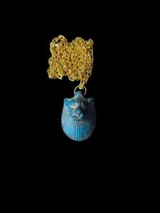 Hand-Carved Porcelain Sekhmet Pendant Necklace - Image 3